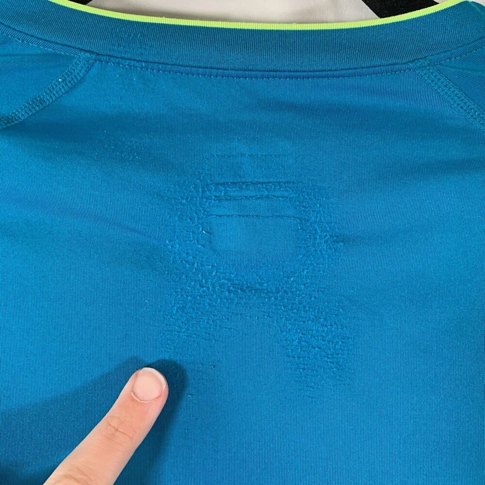 Nike Pro Shirt Women's Small Blue Vneck Long Sleeve Dri Fit Pullover - Picture 9 of 9